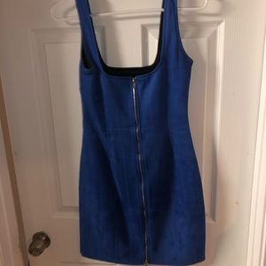 Faux Suede mini Dress cobalt blue